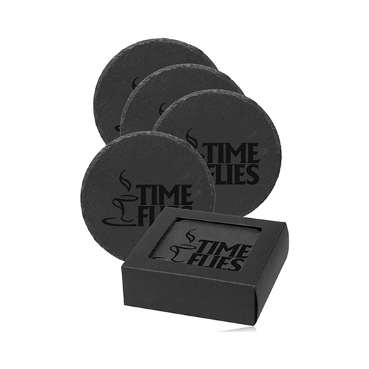 Round Slate Coaster Set