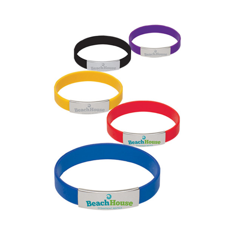 Metal Accent Silicone Bracelets