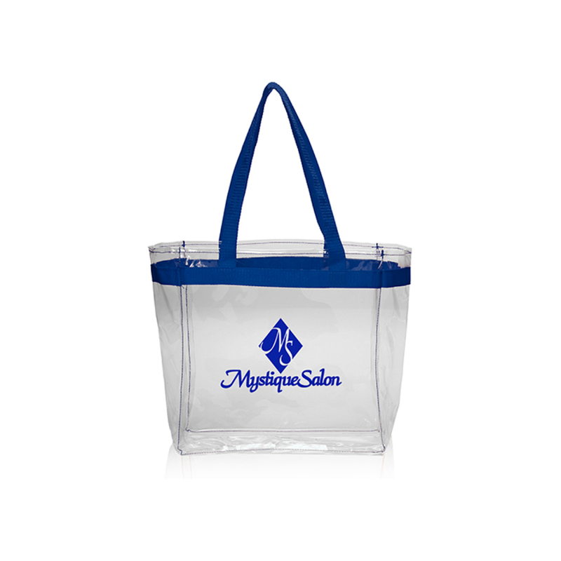 Color Handles Clear Plastic Tote Bags