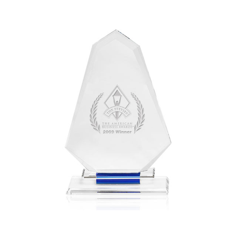 Blue Accent Glass Trophies