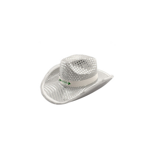 Silver LED Sequin Cowboy Hat