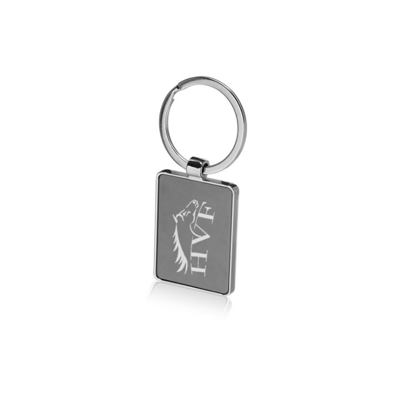 Two Tone Rectangular Metal Keychains