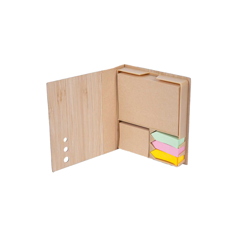 Bamboo Board Memo Pad and Sticky Note Set