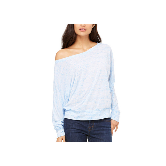 Bella Women's Flowy Long Sleeve Off Shoulder Tees