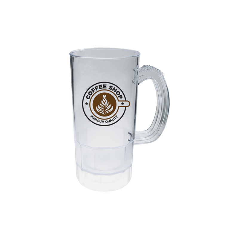 22 oz. Fluted Clear Plastic Beer Mugs