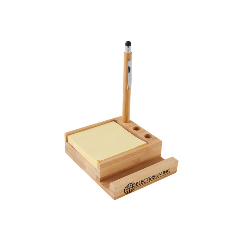 Bamboo Desk Organizer w/ Phone Holder