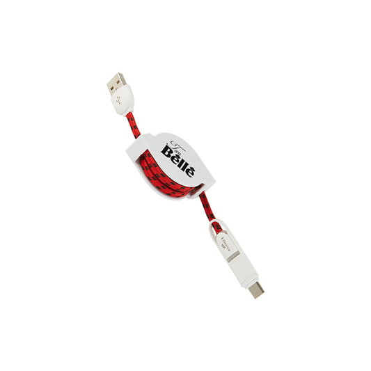 3-In-1 Retractable Fabric Charge-It Cable