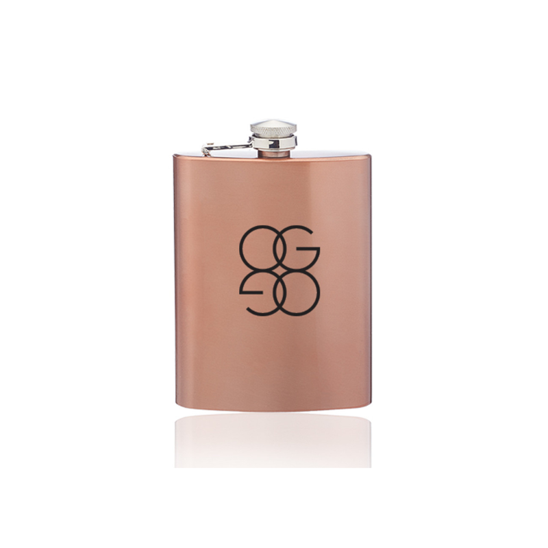 8 oz. Copper Coated Gran Torino Hip Flasks