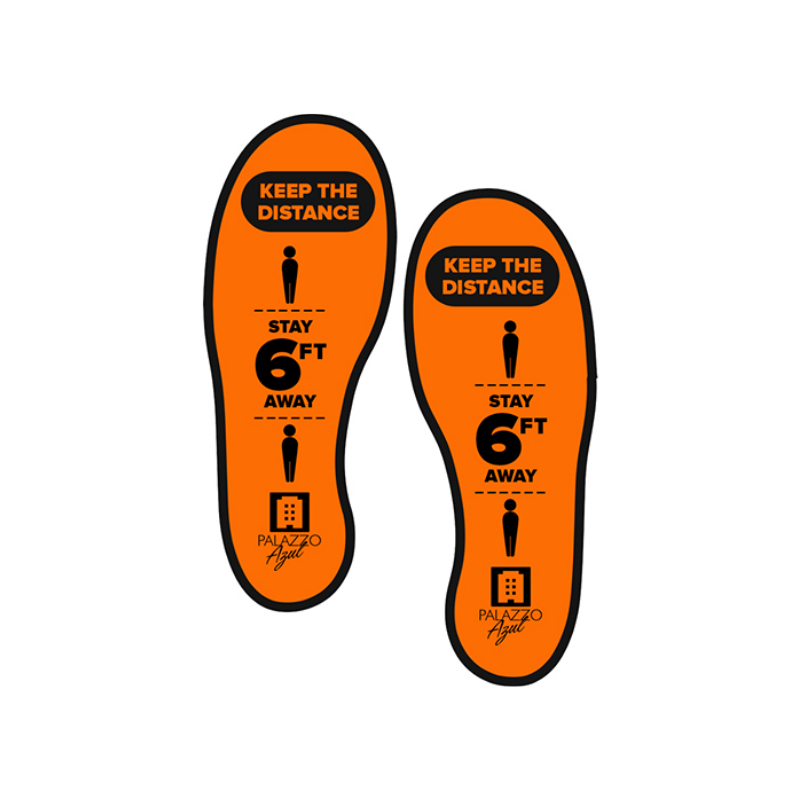 Footprint Shape Social Distancing Decal - Set of 10