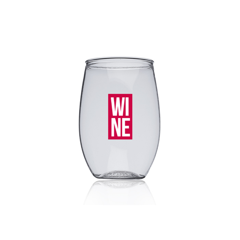 16 oz. Plastic Stemless Wine Glasses